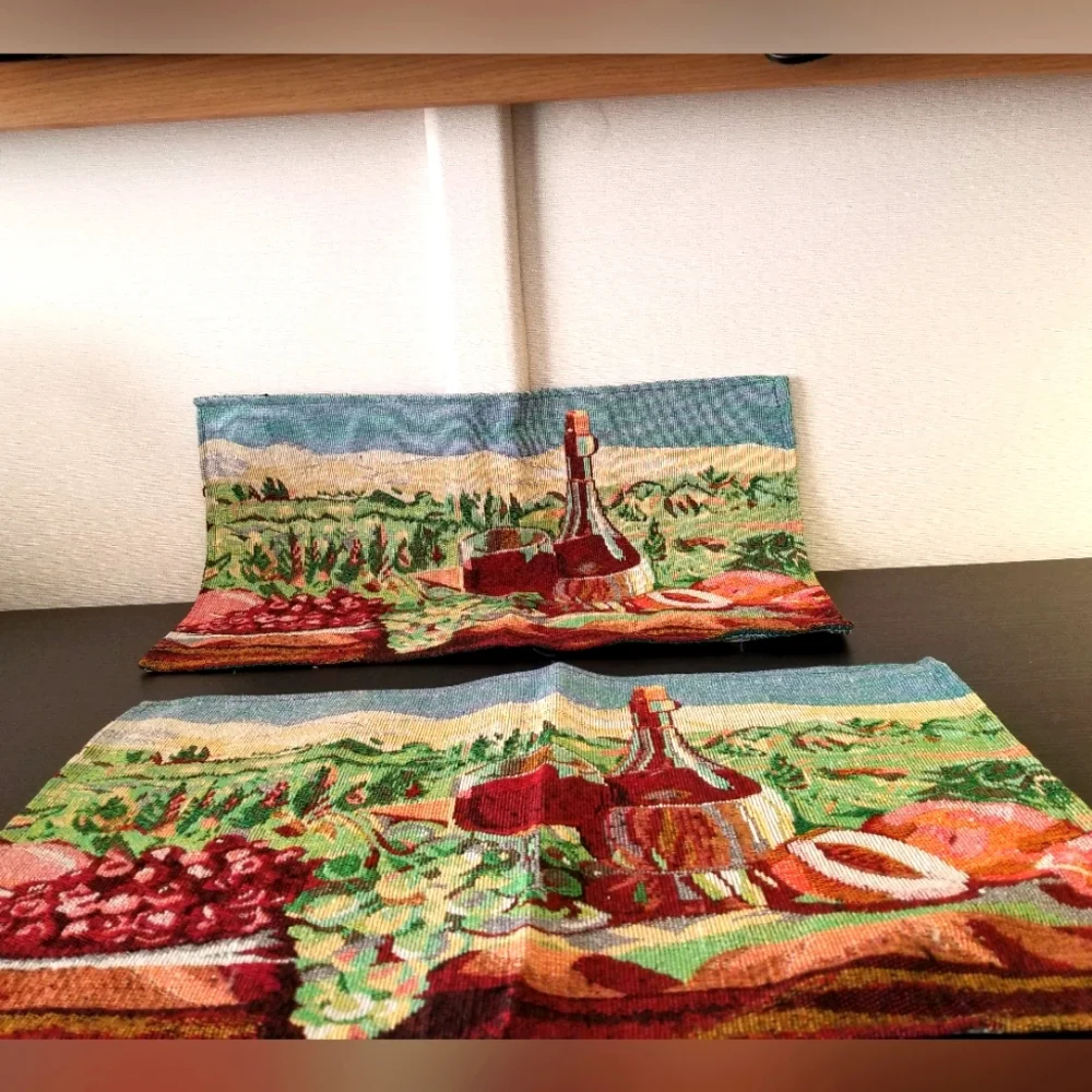 New Handcrafted Vineyard Winery Tablemats, set of 2